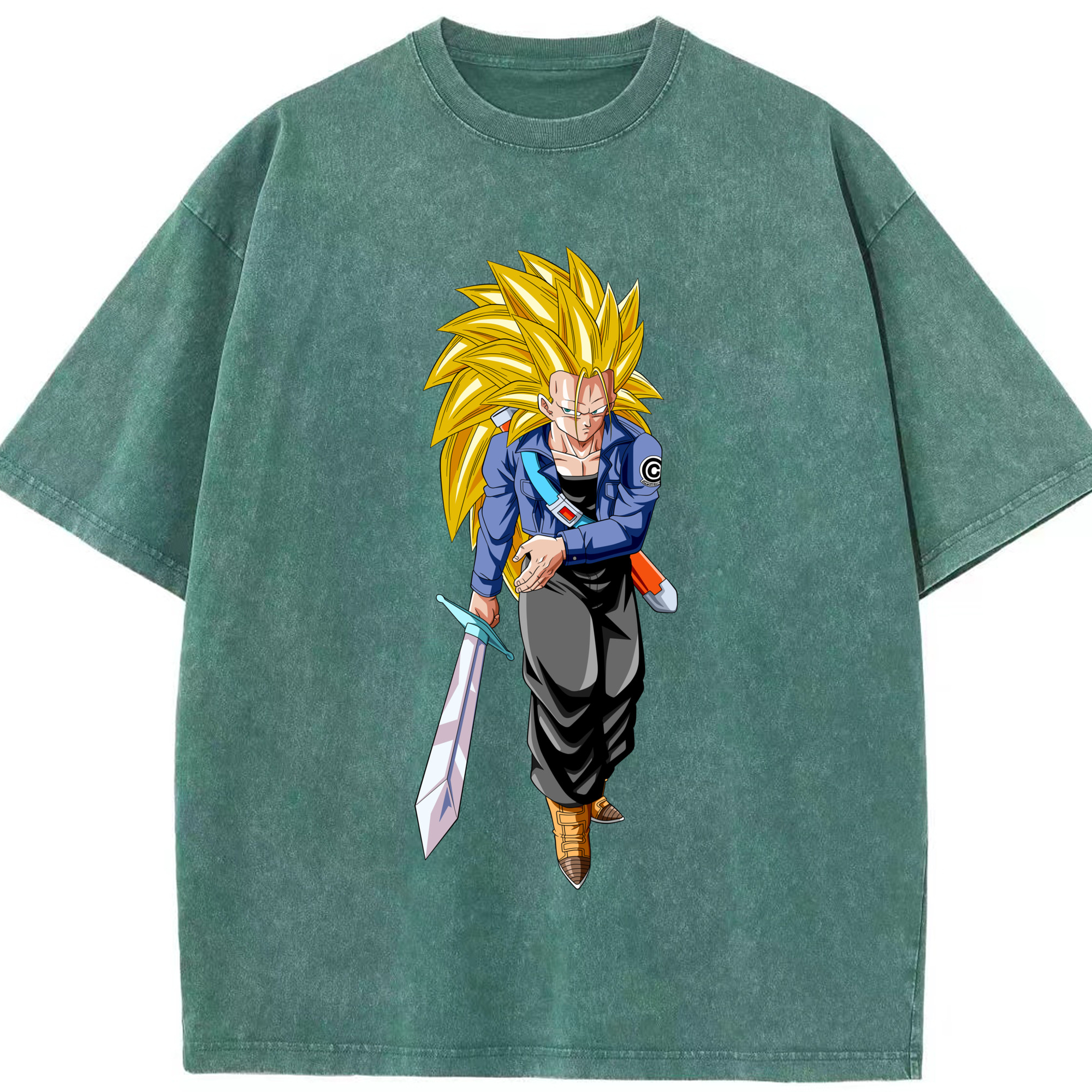（画像用） ドラゴンボール トランクス（Torankusu）DRAGON BALL Trunks 綿100% ヴィンテージ風 半袖Tシャツ（フロントプリント）